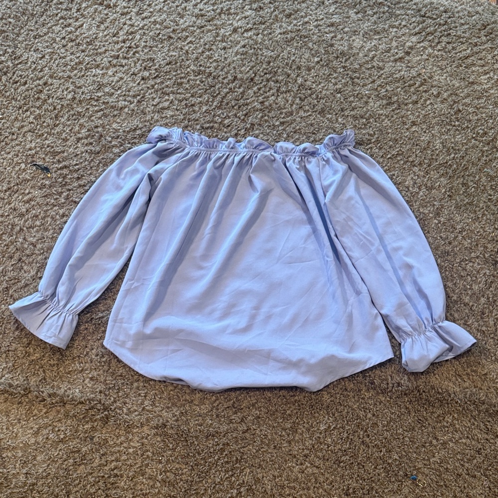 Off-Shoulder Light Purple Blouse